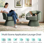 LINSY Swivel Barrel Chair, 360 Modern Swivel Accent Chair Boucle Swivel Chair Round, Green Corduroy Chairs with Arms, Small Barrel Chair for Small Spaces Bedroom Living Room
