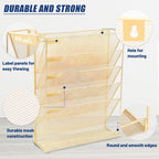 EASEPRES Desk File Organizer Mesh 6-Tier, Hanging Wall Mount Document Organization Stand, Desktop Vertical Mail Paper Folder Holder Rack with Bottom Tray for Office Home Cubicle Countertop, Gold