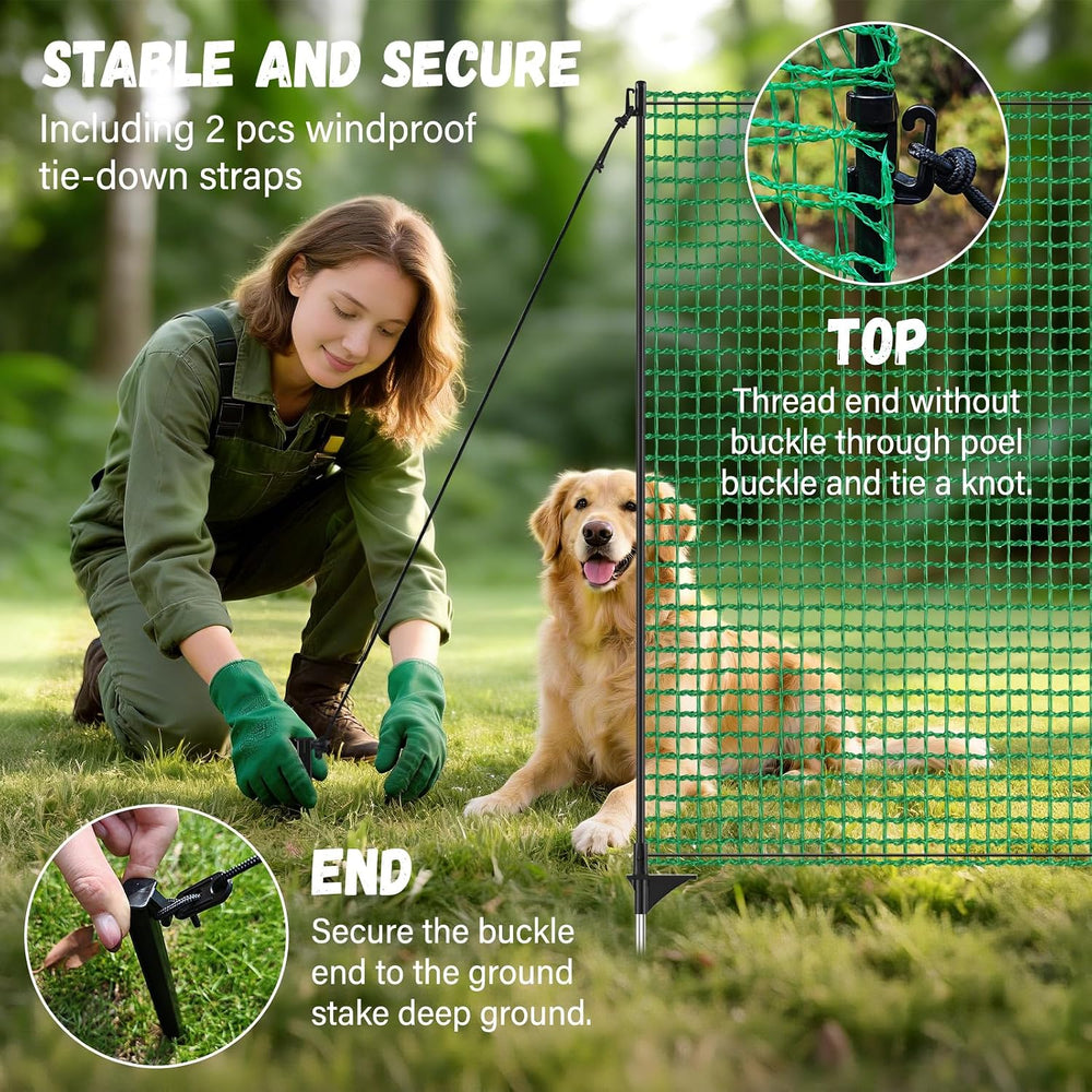 4x50FT Temporary Fence with Posts,Plastic Garden Safety Fence