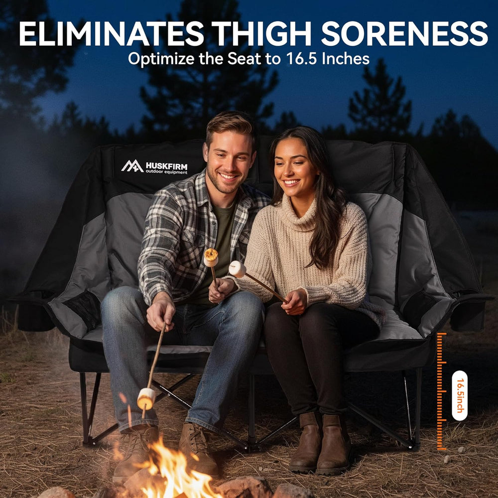 Huskfirm High Back Double Camping Chair 2 Person Camping Chair Low Seat Loves...