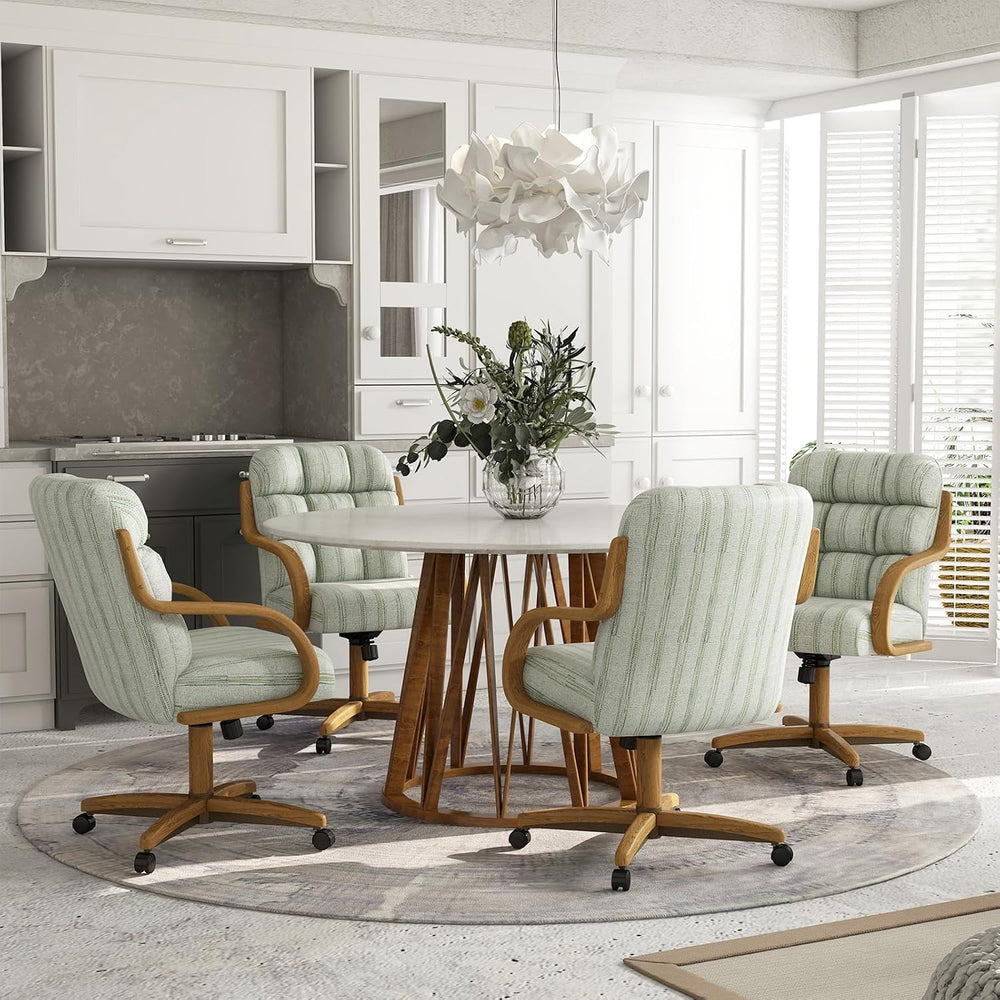 Chromcraft Ryland Swivel-Tilt Caster Dining Chair - Chestnut -Garden - 1pc | ...
