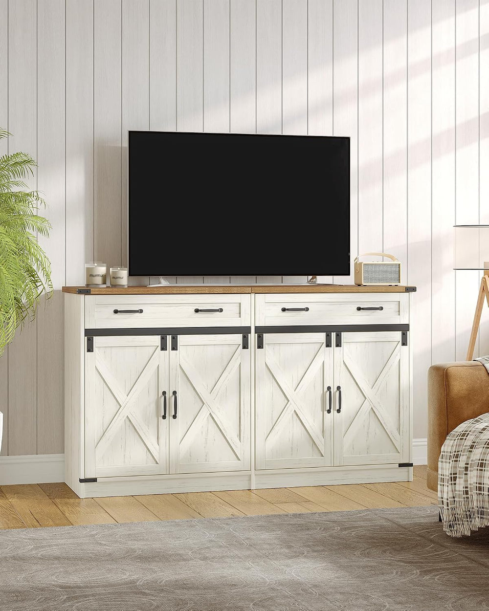Hzuaneri Kitchen Storage Cabinet, Buffet Cabinet with Storage, Modern Farmhou...