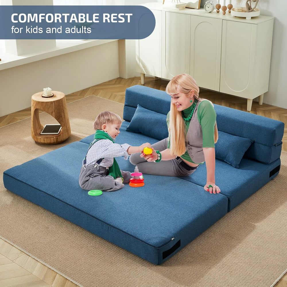 SUYOLS Folding Sofa Bed with Pillows- Convertible Chair Floor Couch & Sle...