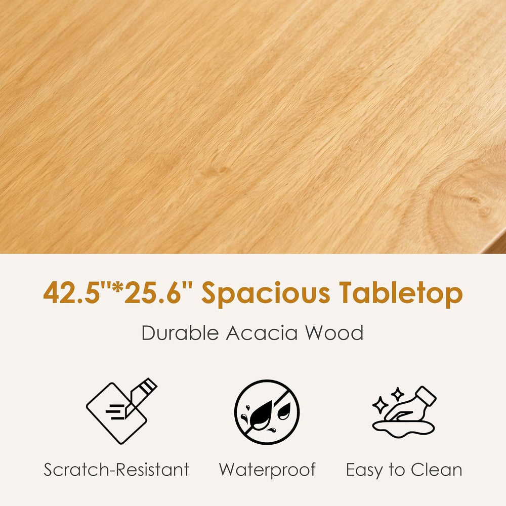 DlandHome 5 Piece Dining Table Set, Wood Kitchen Table with 4 Chairs for Dini...