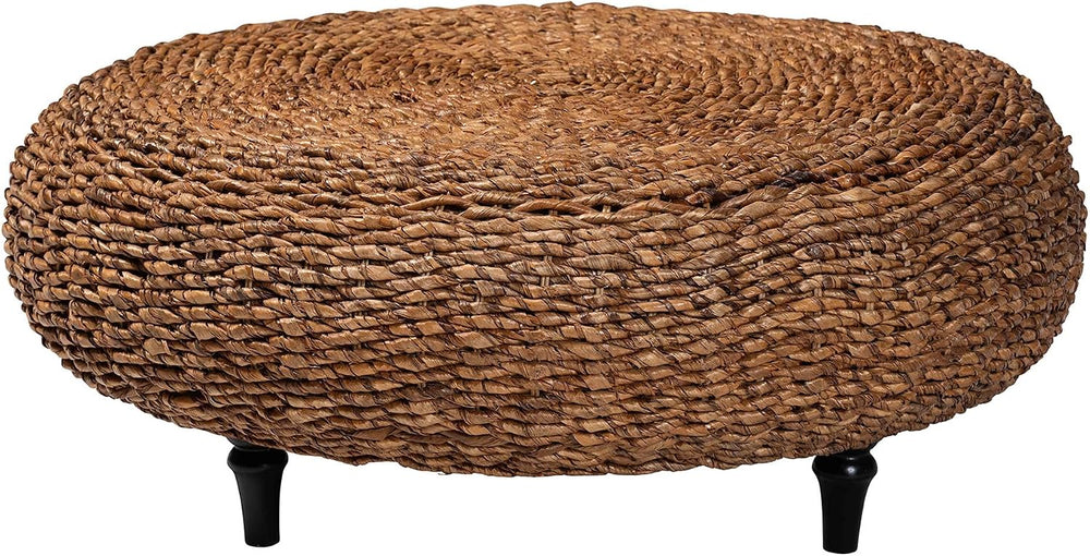 bali & pari Riau Handwoven Seagrass Coffee Table with Wooden Legs – Natur...