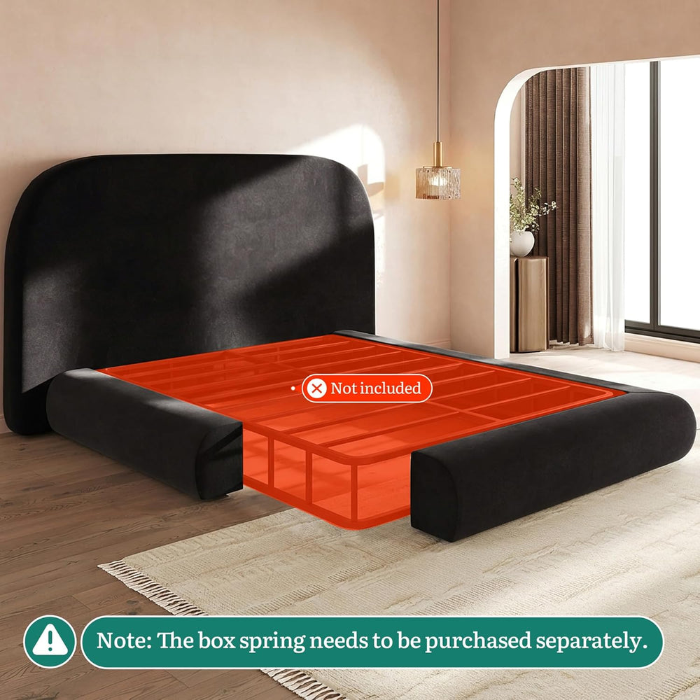 YITAHOME King Size Bed Frame,Soft Cloud Bed with Footboard, Rounded Corners