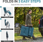 EVER ADVANCED Aluminum Zero Gravity Chair, 2.4" Padded, 350 lb Capacity | Oversized Reclining Lounge Chair with Adjustable Headrest and Side Table, Foldable for Camping, Patio, Lawn and Indoor Use