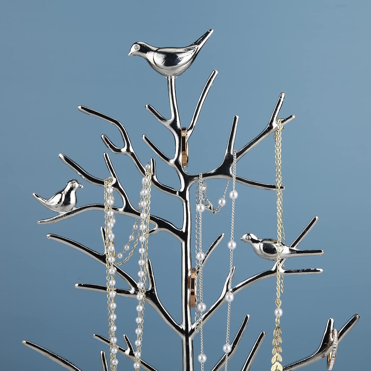 MORE&LESS Tree and Deer Jewelry Rack,for Ring Earrings Necklace Bracelet,Suitable for living rooms, bathrooms,offices,etc.