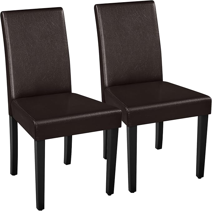 Yaheetech Dining Chairs Set of 2 Faux Leather Modern Dining Room Chairs with ...