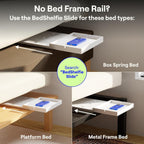 BedShelfie Bedside Shelf for Bunk Bed & Top Bunk, College Dorm Room Essentials, Loft Nightstand, Floating Bed Side Table Tray Storage, Dorm Room Decor by Smallish - (Flexfit Model, Black)