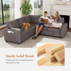 Vesgantti 88.4" Corduroy Sectional Sleeper Sofa with Pull Out Bed, Brown | 5 Seater Modular Couch with Storage, Comfy L Shaped Cloud Couches for Living Room, Bedroom, Apartment, Easy to Assemble