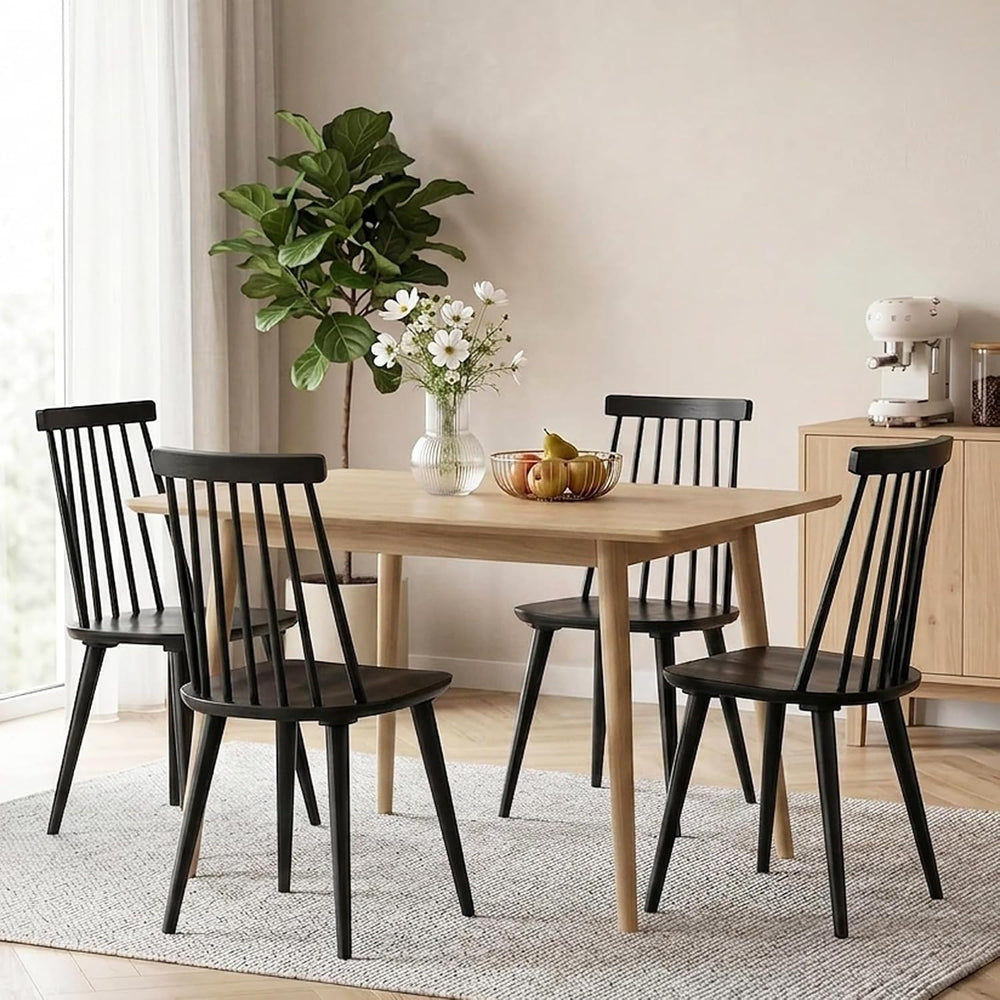 DUHOME Dining Chairs Set of 4 Wood Dining Room Chair Black Spindle Side Kitch...