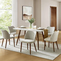 Dining Chairs Set of 6, Upholstered Kitchen Dining Room Chair Set Morden Accent Side Dinner Chair with Curved Padded Back Wood Legs for Restaurant/Cafe, Grey
