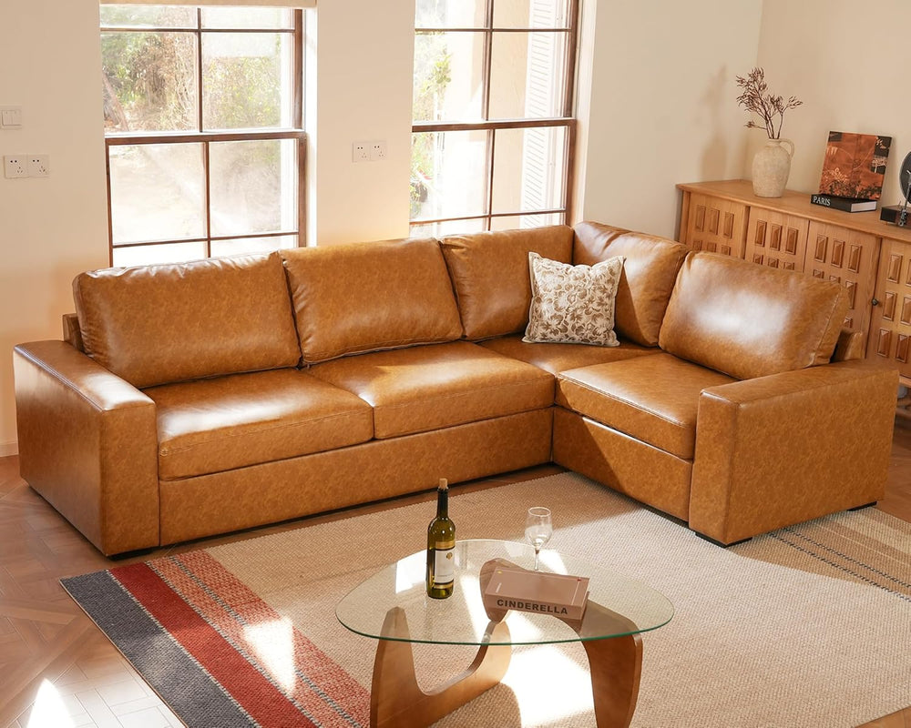 ELUCHANG 113" V-Shaped Modular Sectional Sofa Couch, Modern 4-Seat Premi...