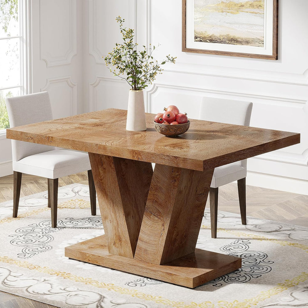 Tribesigns 47-Inch Dining Table for 4, Light Oak Brown Kitchen Dinner Furnitu...