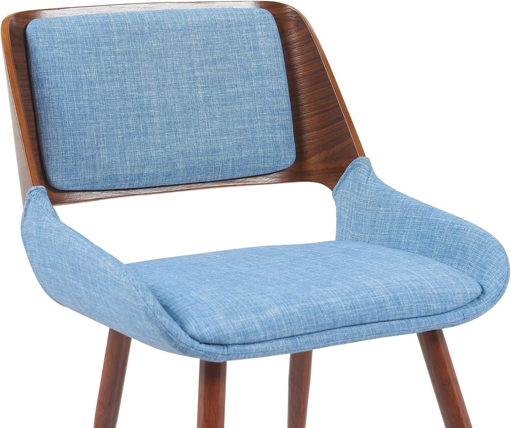 Armen Living Panda Mid-Century Upholstered Dining Chair in Walnut Finish with...