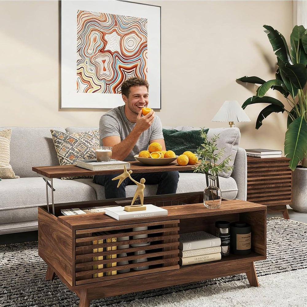 HAIOOU Lift Top Coffee Table with Storage for Living Room 35.4" Walnut