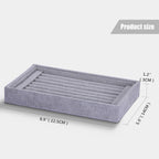 Valyria Velvet 7 Slots Ring Earrings Trays Showcase Display Jewelry Organizer (Grey)