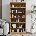 62" Wooden Book Shelf, 5 Shelf Bookcase, Modern Bookshelf with Adjustable Shelf for Home Office, Study Room, Oak