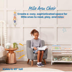 ECR4Kids Mila Sherpa Toddler Arm Chair with Removable Wooden Legs, Kids Furniture, Grey