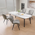 Nalupatio Dining Chairs Set of 4, Modern Dining Room Chairs Comfy Backrest Thick Upholstered Kitchen Chairs 19IN Height with Metal Legs Grey