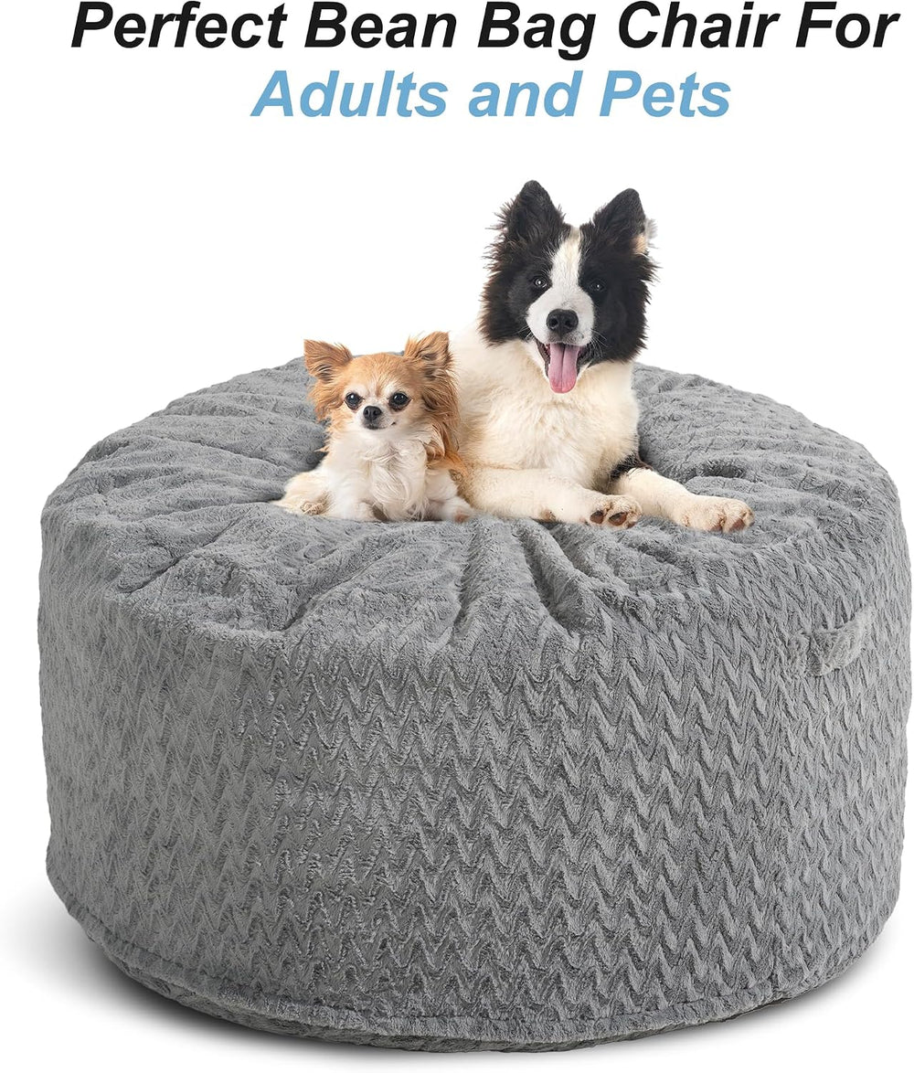 Homguava Bean Bag Chair: 4' Bean Bags with Memory Foam Filled, Large Bean...