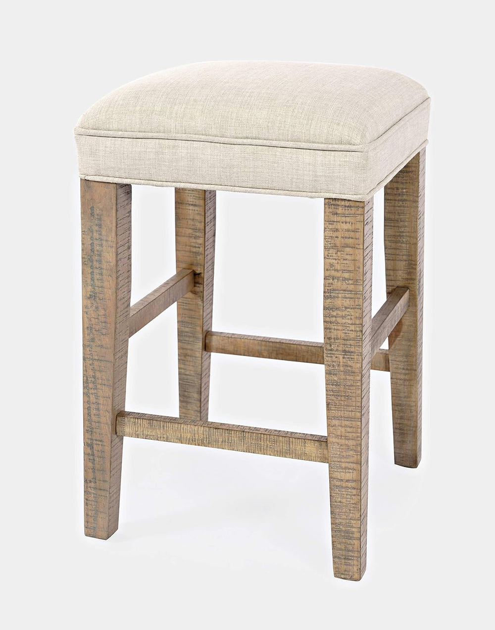 Jofran Carlyle Crossing Pine Counter Height Sofa Table Set with 3 Stools, Rus...