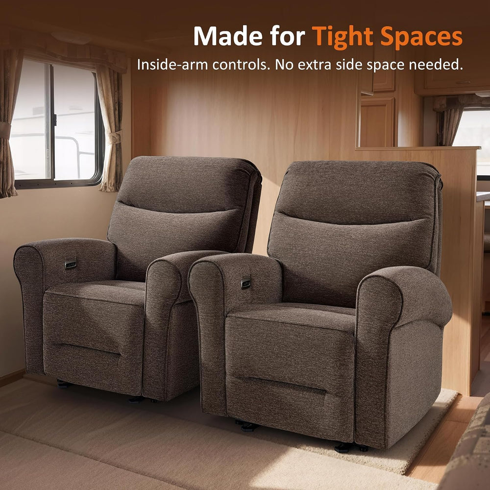 MCombo Compact Wall Hugger Power Recliner Chair for Small Spaces, Dual USB-A/...