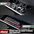AMM 18-Piece Socket Organizer, 1/2 inch, 3/8 inch and 1/4 inch Drive ABS Tools-Socket Holder,Heavy Duty Socket Racks, Premium Quality Socket Clip Rail Holder,The best tool trays in the garage