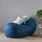 Christopher Knight Home Great Deal Furniture Haley 6 Ft Faux Suede Microfiber Bean Bag (Blue)