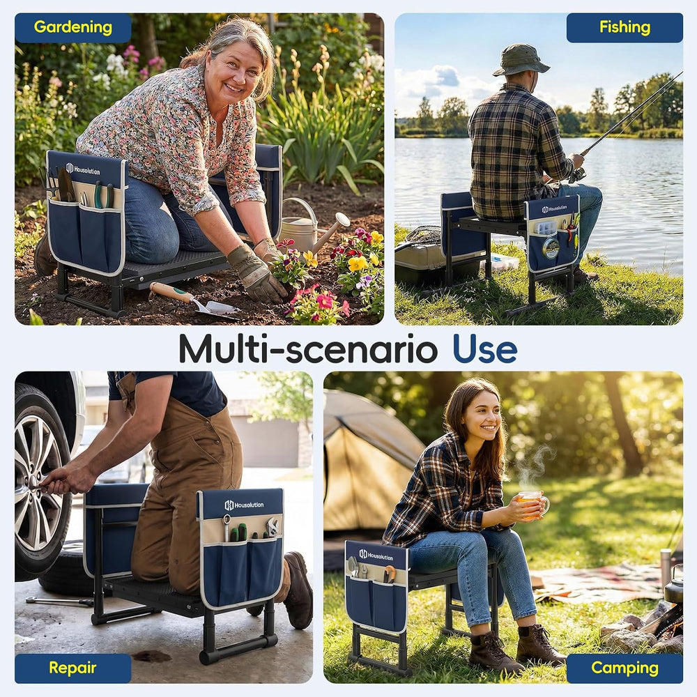 Housolution Garden Kneeler and Seat with Anti-Tipping Extendable Legs