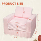 WLIVE Compact Bean Bag Chair, Single Foam Couch Chair, for Dorm Bedroom Kids Playroom, Teen Adult, Pink