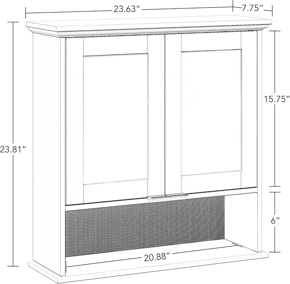 RiverRidge Two-Door Kitchen Storage Wall Cabinet with Woven Rattan Backboard,...