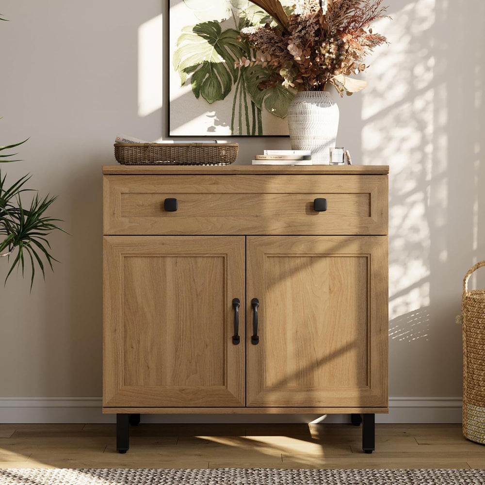 FENSULN Buffet Sideboard Cabinet Farmhouse Modern Storage Cabinet with Drawer...