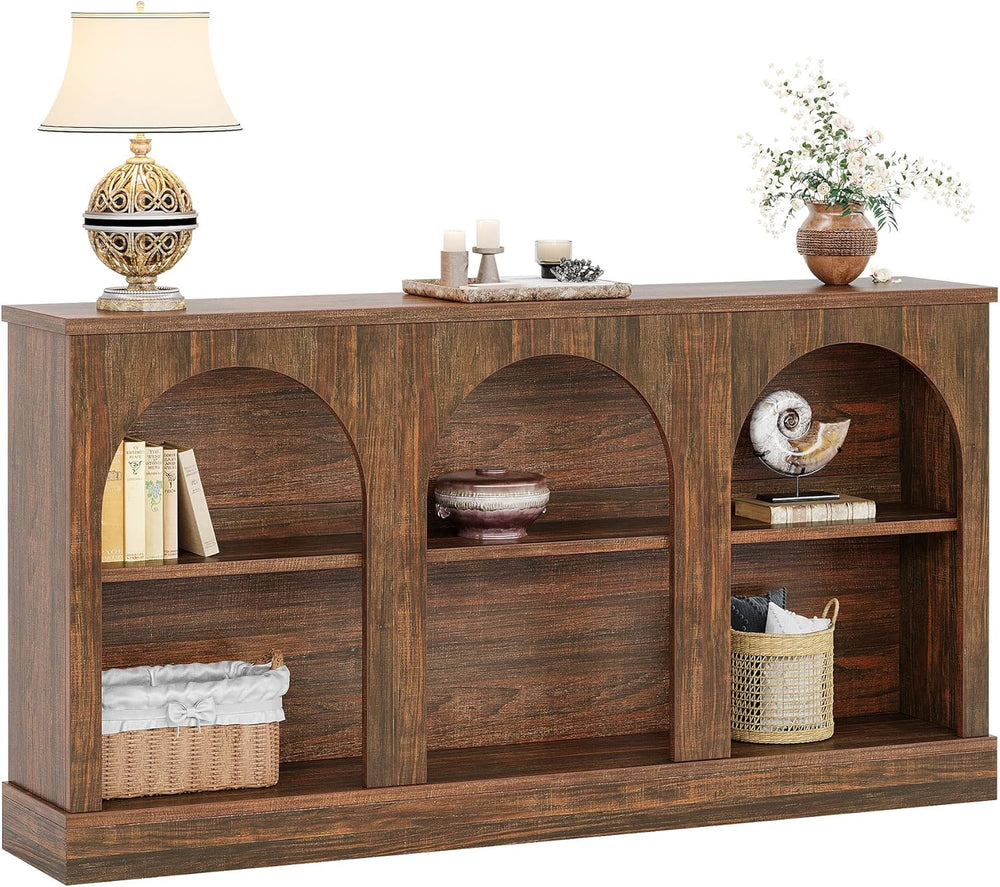 Tribesigns Farmhouse Console Table, 63-Inch Long 3 Tier Entryway Table with S...