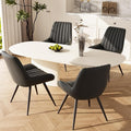 Modern Dining Chairs Set of 4,Upholstered Dining Room Chairs with Thick Cushions,Fabric Comfy Dining Chairs with Metal Legs for Dining Room Black