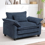 Oversized Accent Chair,44" Chenille Living Room Chairs,Modern Upholstered Armchair Cloud Sofa Chair with Extra Thick,Comfy Reading Chair Side Chair for Living Room Bedroom Apartment Blue
