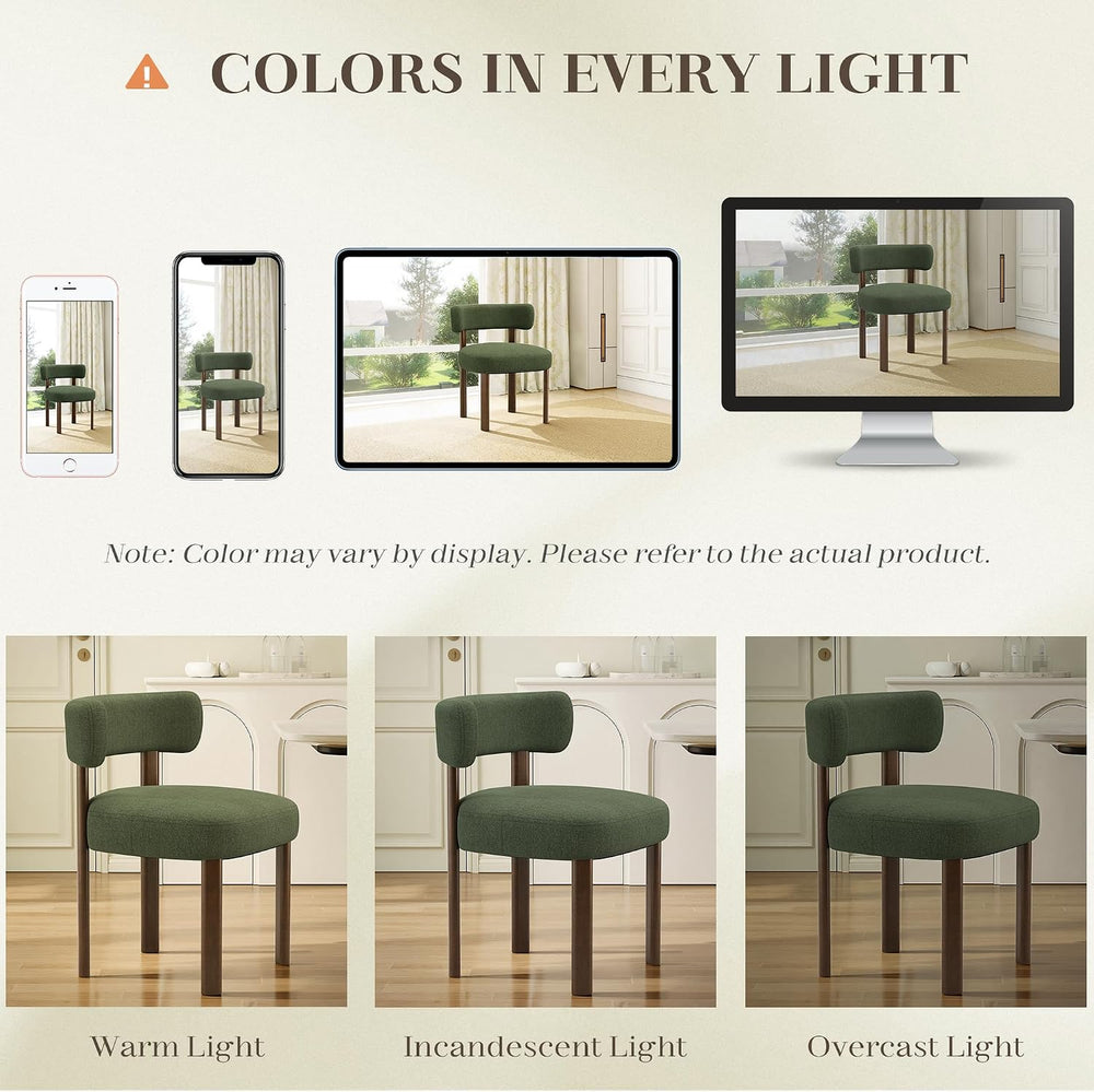 Wooden Dining Chairs Set of 4, Upholstered Kitchen Chairs with Solid Wood Leg...