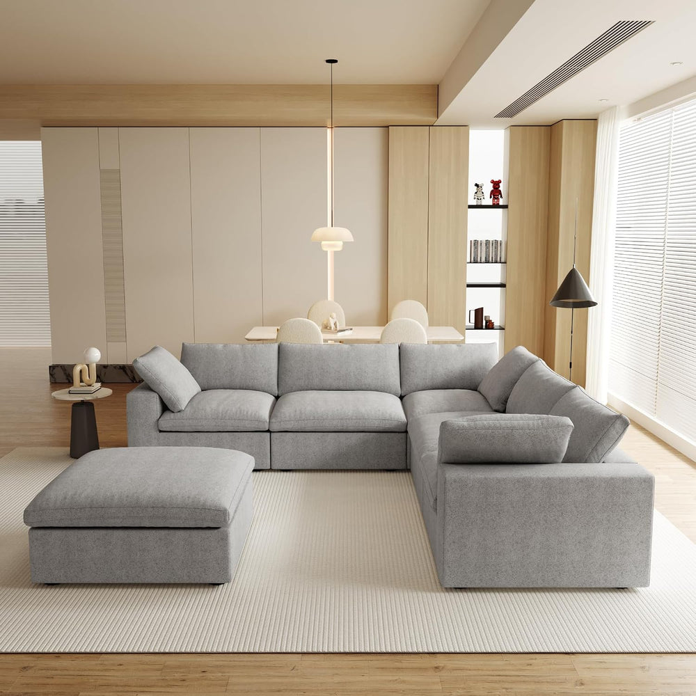 JACH V Shape Couches Sectional for Living Room, Modular Convertible Sofa Couc...