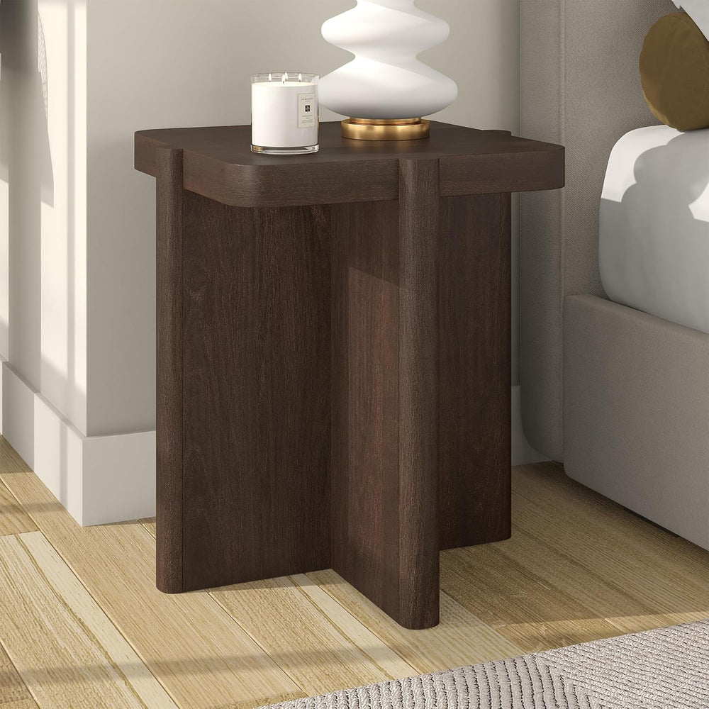 Henn&Hart 20" Modern Square End Table, Side Table, Nightstand with X...