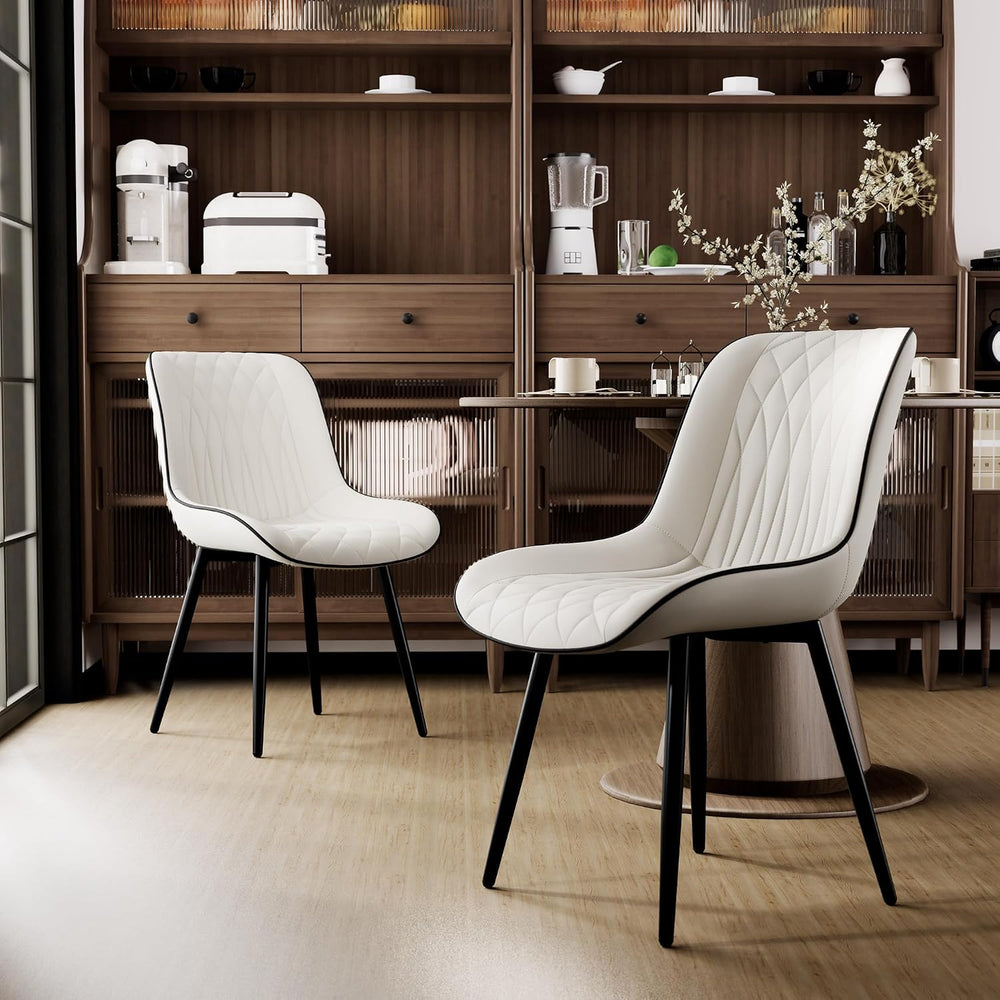 Rowill Dining Chairs Set of 2 Modern Faux Leather Kitchen Chairs with Thicken...