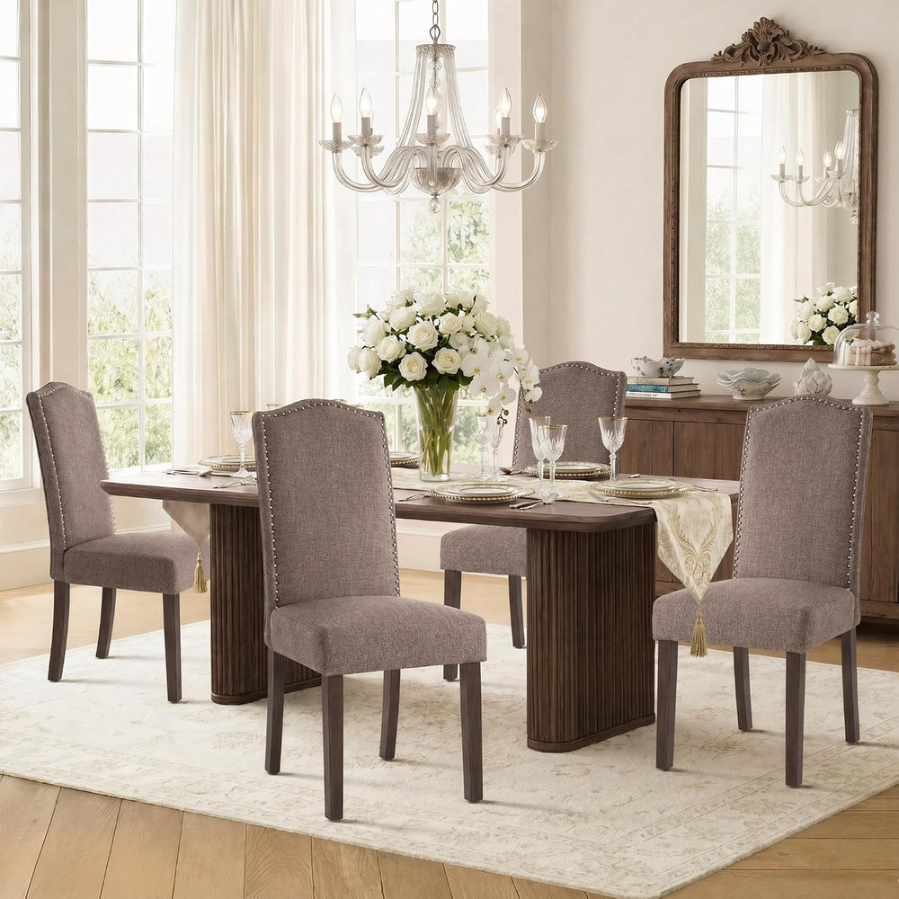 Upholstered Dining Chair Modern Stylish Kitchen Diner Fabric Set of 4 | Fabri...