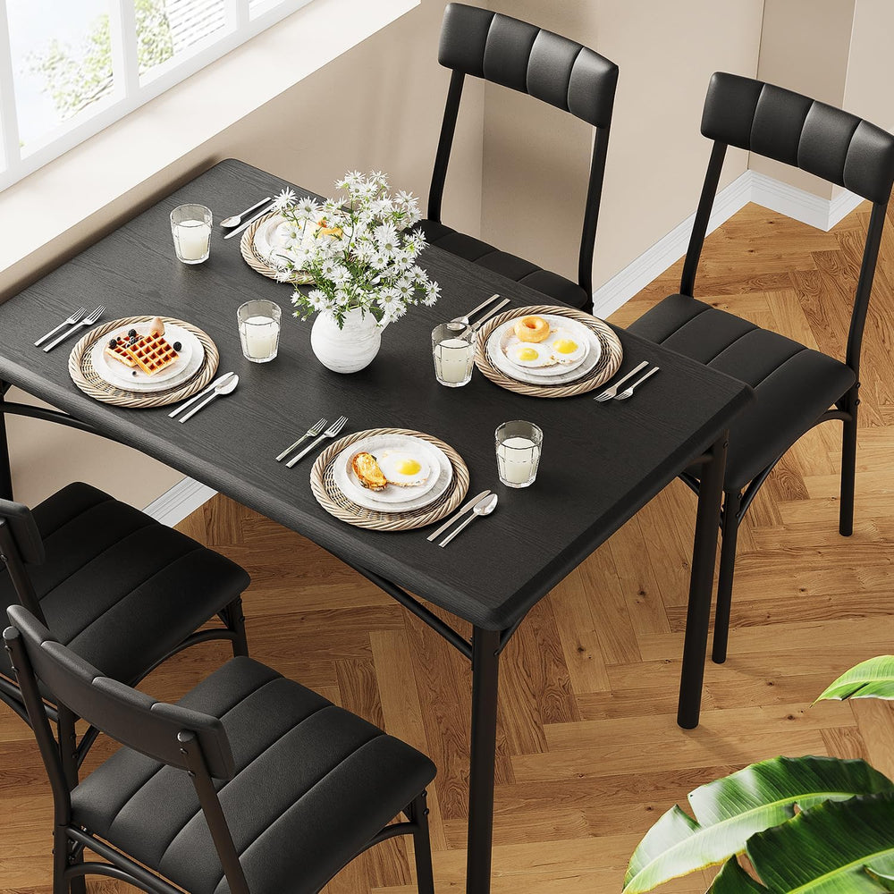 GAOMON Dining Table Set for 4, 5 Piece Kitchen Table and Chairs for 4 with Up...