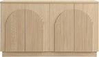 Yechen Fluted TV Stand with Arched Reeded Design Doors, Modern Entertainment Center with Storage for Up to 65 Inch, TV Media Console, TV Cabinet for Living Room, Bedroom/Natutal Oak(1 PCS)
