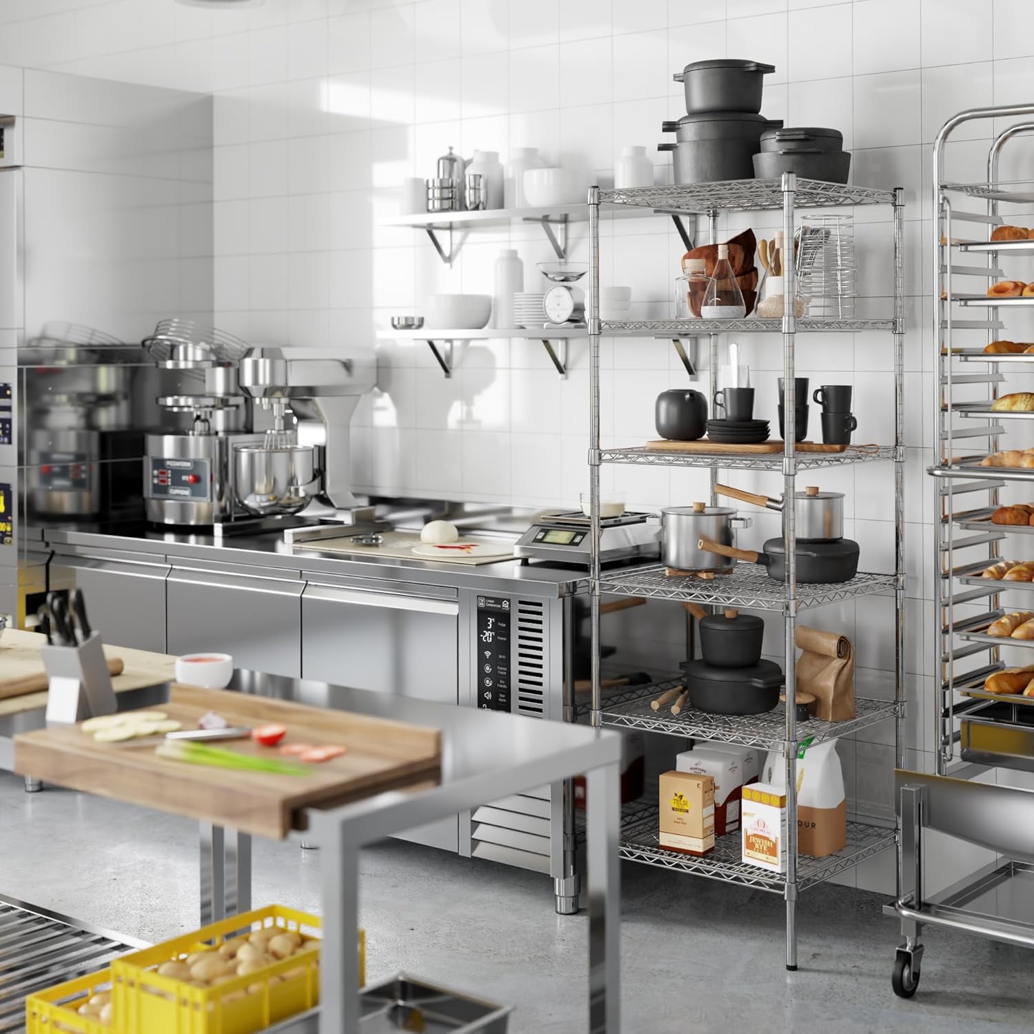 24" Deep x 24" Wide x 74" Height Wire Shelving Kit | 6-Tier | NSF Commercial Storage Rack Unit