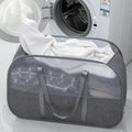 Large Collapsible Laundry Hamper, Gray Oxford Cloth 95L Capacity laundry basket with Handles, Breathable Mesh Design, Sturdy Steel Frame Clothes Hamper with Easy Carry 26.8x12.2x17.7 Inch