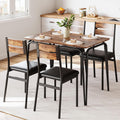 GarveeHome Dining Table for 2, Small Table and Chairs Set of 2, Square Dinette Set for 2, 3 Piece Kitchen & Dining Room Sets for Small Space (Vintage, Table with 4 Upholstered Chairs)