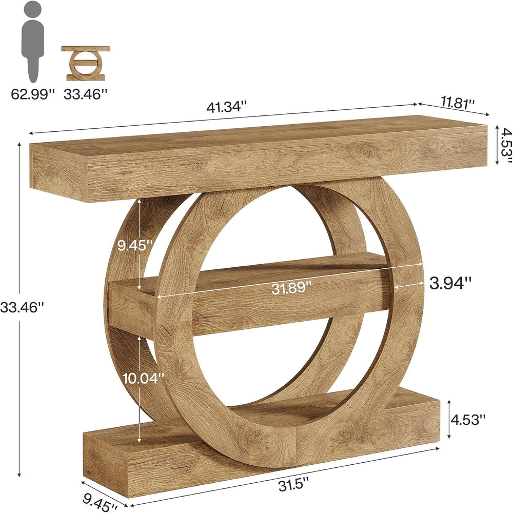 Tribesigns 41-Inch Entryway Table with Storage, 3-Tier Farmhouse Console Tabl...