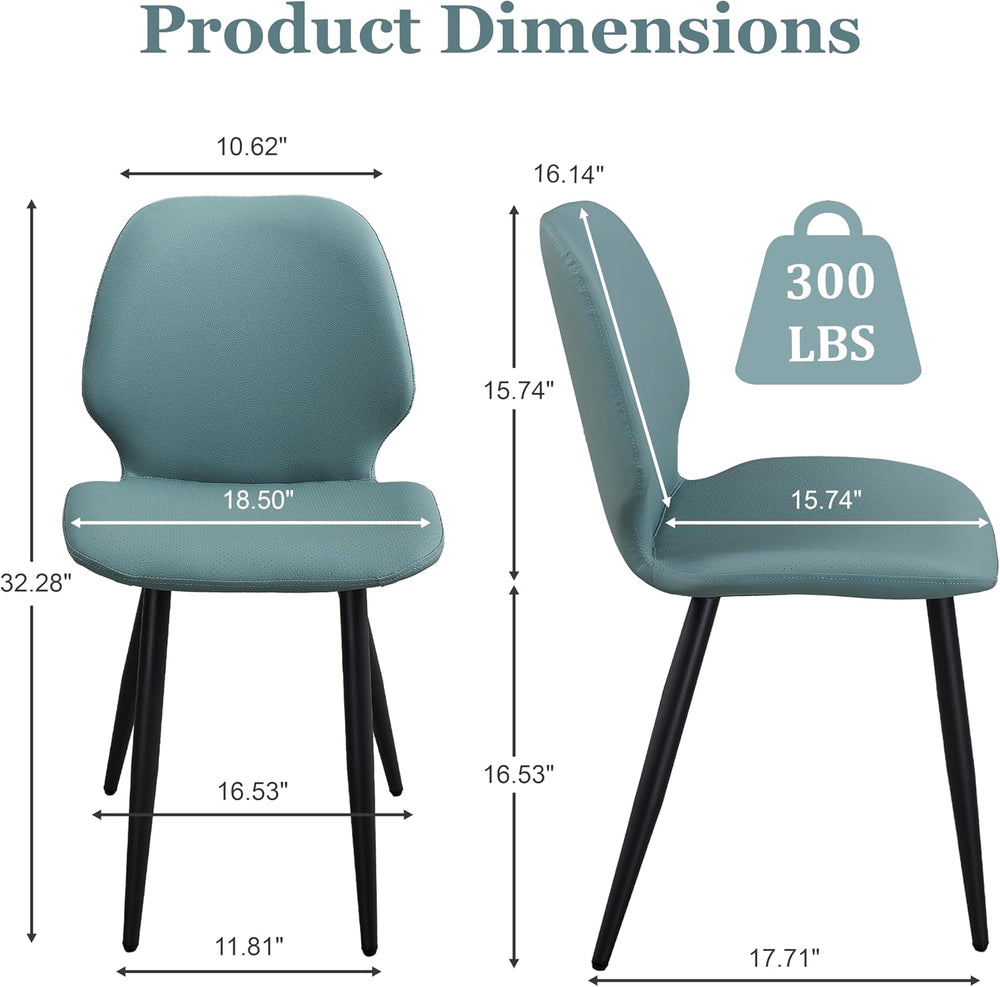 Leather Dining Chairs Set of 6, Mid Century Modern Dining Chairs Upholstered ...