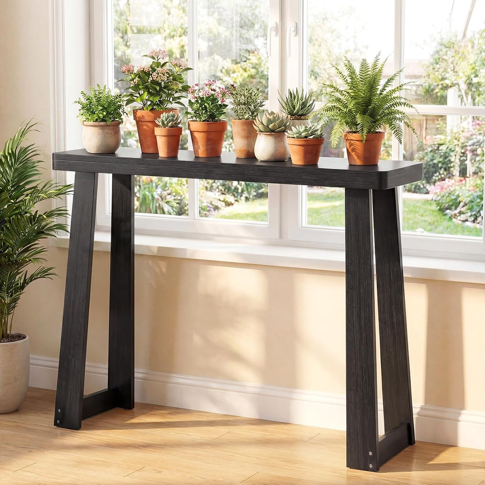 GOFLAME Solid Wood Console Table, 43” Narrow Long Sofa Tables Behind Couch, R...